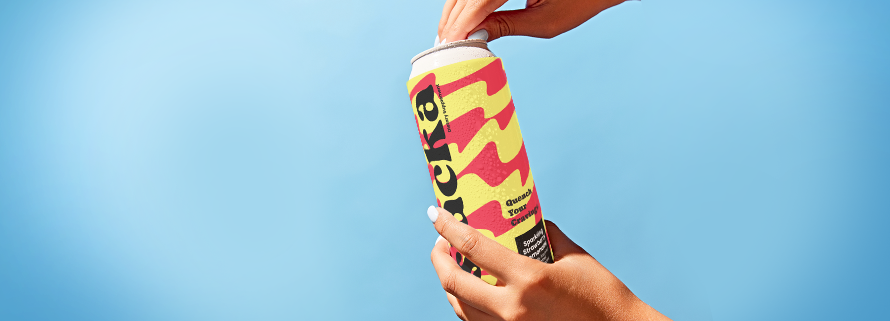 Main banner image with Släcka can with blue background